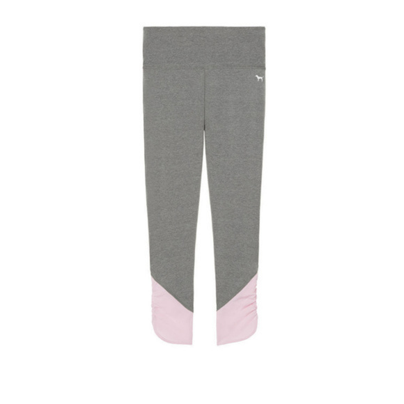Victoria's Secret PINK Logo Sweatshirt Top Shirt Gray Leggings Pants Set - Picture 6 of 8
